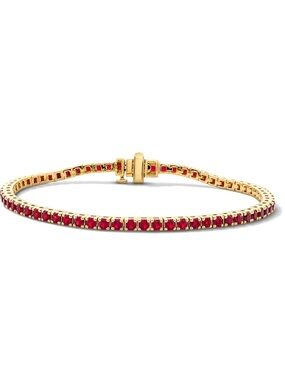 ZALES Lab-Created Ruby Tennis Bracelet in Sterling Silver with 10K Gold Plate